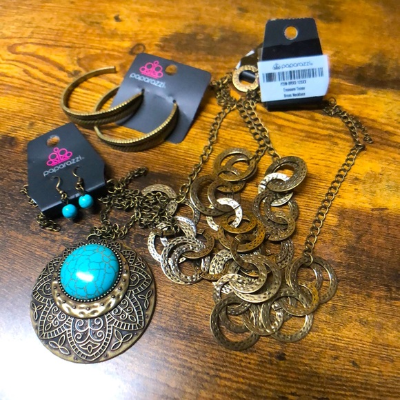 Paparazzi Brass Necklace sets and Earrings